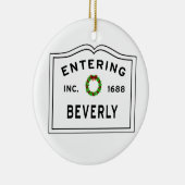 Beverly, MA Holiday Wreath Metal Ornament (Rechts)