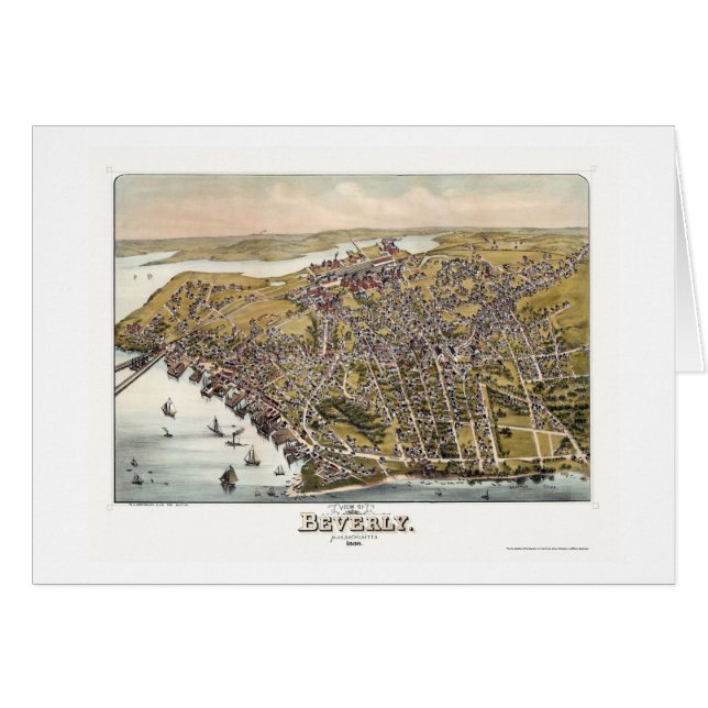 Beverly, panoramische Karte MAs - 1886 (Vorderseite (Horizontal))