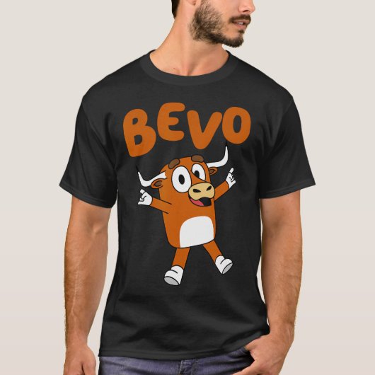 Bevo Longhorn Bull Funny Cartoon für Kleinkinder T-Shirt (Vorderseite)