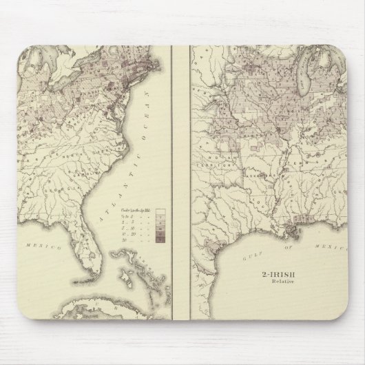 Bevölkerung Irlands und Deutschlands 1870 Mousepad (Vorne)