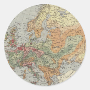 Bevölkerungsdichte   Europäische Karte Runder Aufkleber