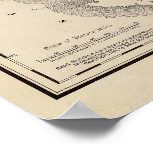 Bevölkerungsdichte in den Staaten, 1890 Poster (Ecke)