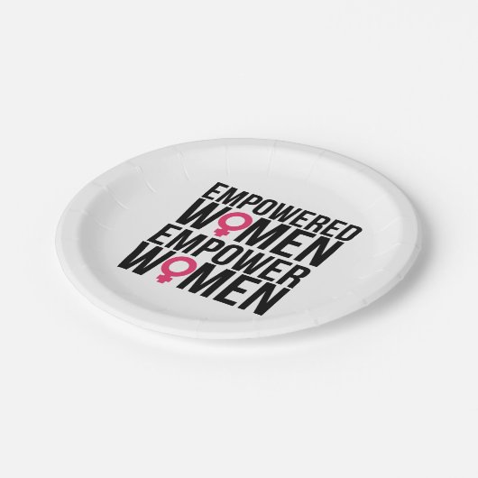 Bevollmächtigen Sie Frauen Pappteller (Schrägansicht)