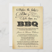 Bevor das Baby fällig wird, lasst uns eine GRILLEN Einladung (Vorderseite)