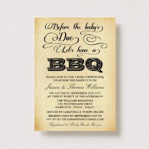 Bevor das Baby fällig wird, lasst uns eine GRILLEN Einladung