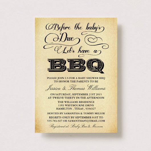 Bevor das Baby fällig wird, lasst uns eine GRILLEN Einladung