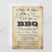 Bevor das Baby fällig wird, lasst uns eine GRILLEN Einladung (Vorderseite)