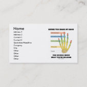 Bevor du mir die Hand schüttelst, weißt du, was du Visitenkarte (Vorderseite)