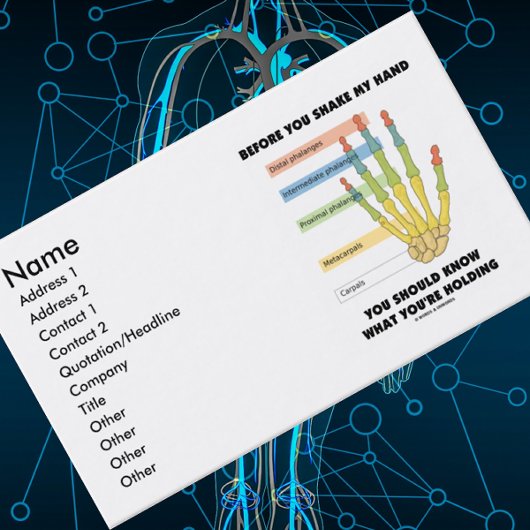 Bevor du mir die Hand schüttelst, weißt du, was du Visitenkarte