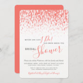 Bevor ich Brautparty Korallenkoralle Kunst machen Einladung (Vorne/Hinten)