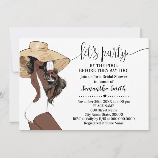 Bevor ich das Party durch das Pool-Brautparty lass Einladung (Vorderseite)