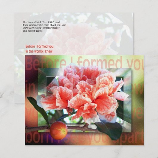 Bevor ich dich geformt habe postkarte (Vorne/Hinten)