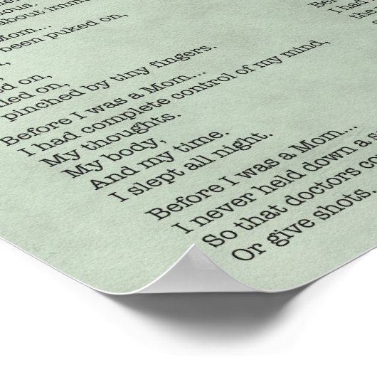 Bevor ich Mama Poster war (Ecke)