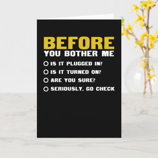 Bevor ich mir den lustigen technischen Support bes Karte (Gelbe Blume)