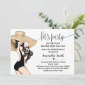 Bevor ich Party am Pool Brautparty Einladung (Stehend Vorderseite)