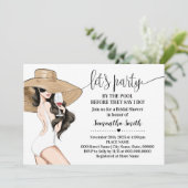 Bevor ich Party am Pool-Brautparty Einladung (Stehend Vorderseite)