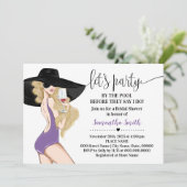 Bevor ich Party am Pool-Brautparty Einladung (Stehend Vorderseite)