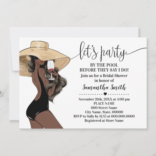 Bevor ich Party am Pool-Brautparty Einladung (Vorderseite)