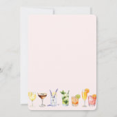 Bevor ich Watercolor Cocktails Brautparty Einladung (Rückseite)