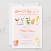 Bevor ich Watercolor Cocktails Brautparty Einladung (Vorderseite)