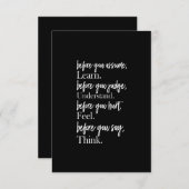 bevor Sie annehmen, lernen, bevor Sie verstehen Dankeskarte (Vorne/Hinten)