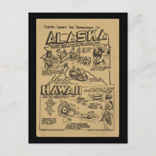 Bevor sie Bundesstaaten waren: Alaska und Hawaii Postkarte