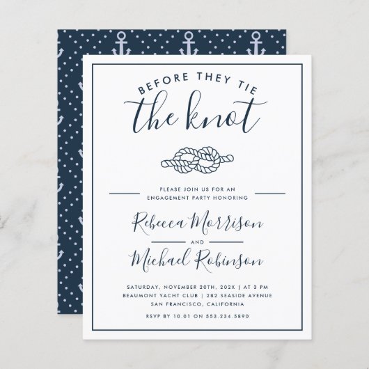 Bevor sie die Knot-Nautic-Engagement-Partei Krawat (Vorne/Hinten)