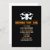 Bevor Sie Drohnenpilot Gefragt haben Einladung (Vorne/Hinten)