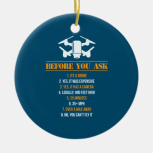 Bevor Sie Drohnenpilot Gefragt haben Keramik Ornament