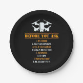 Bevor Sie Drohnenpilot Gefragt haben Pappteller (Vorderseite)