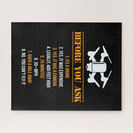 Bevor Sie Drohnenpilot Gefragt haben Puzzle (Horizontal)