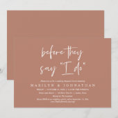 Bevor sie "Ich tue" sagen, Hochzeit Probe Abendess Einladung (Vorne/Hinten)