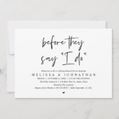 Bevor sie "Ich will" sagen, Hochzeitsprobedinner Einladung (Vorderseite)