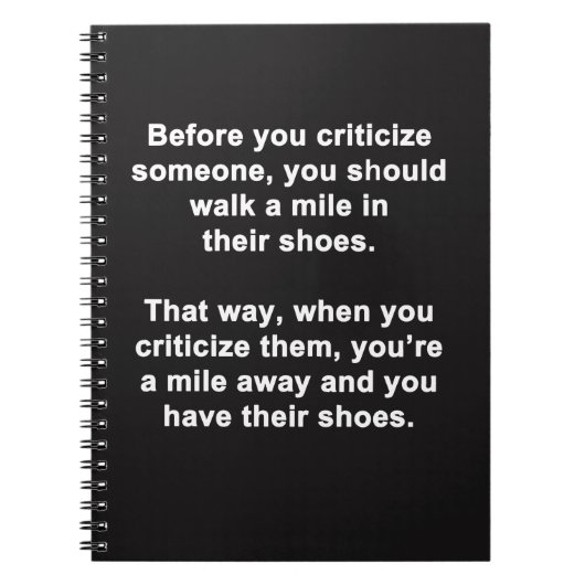 Bevor Sie kritisieren Notizblock (Vorderseite)