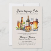 Bevor sie sagen, ich bete Wein Whiskey Verlobung Einladung (Vorderseite)