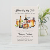 Bevor sie sagen, ich bete Wein Whiskey Verlobung Einladung (Stehend Vorderseite)