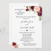 Bevor sie sagen, ich dusche Paare Marsala floral Einladung (Vorne/Hinten)