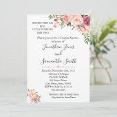 Bevor sie sagen, ich dusche Paare rosa Hochzeit Einladung (Stehend Vorderseite)