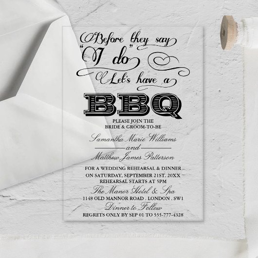 Bevor sie sagen, ich habe Lass eine GRILLEN! Acryleinladungen