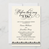 Bevor sie sagen, ich mache Abendessen mit schwarze Einladung (Vorderseite)