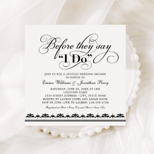 Bevor sie sagen, ich mache Black Wedding Paares Du Einladung