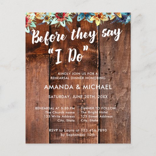 Bevor sie sagen, ich mache Probe Essen Flyer (Vorne)