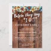 Bevor sie sagen, ich mache rustikale GRILLEN Probe Einladung (Vorderseite)