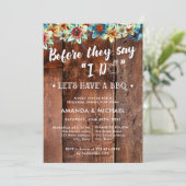 Bevor sie sagen, ich mache rustikale GRILLEN Probe Einladung (Stehend Vorderseite)