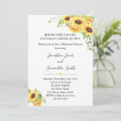 Bevor sie sagen, ich mache Sonnenblumen Probe Aben Einladung (Stehend Vorderseite)