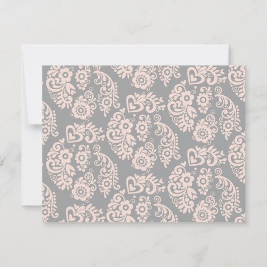 Bevor sie sagen, ich tue Blush Blumenherz Hochzeit RSVP Karte (Rückseite)