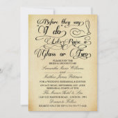 Bevor sie sagen, lasst uns ein oder zwei Gläser an Einladung (Vorderseite)