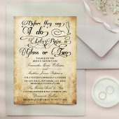 Bevor sie sagen, lasst uns ein oder zwei Gläser an Einladung