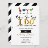 Bevor sie sagt, mache ich Junggeselinnen-Abschied- Einladung (Vorne/Hinten)