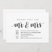 Bevor sie sind, laden Probe und Mr. Einladung (Vorne/Hinten)